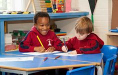 Pre-Reception children writing